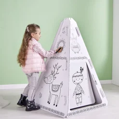Gifi Jeux Créatifs<Tipi à colorier carton blanc