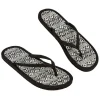 Discount Gifi Tong pour femme noir déco paille tressée taille 40/41