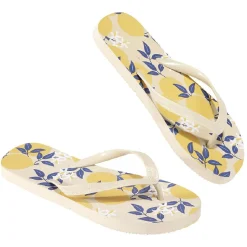 Sale Gifi Tongs Femme plastique jaune imprimé citron provençale T36/37