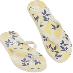 Outlet Gifi Tongs Femme plastique jaune imprimé citron provençale T40/41