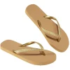 Outlet Gifi Tongs Femme plastique marron bride pailleté doré 40/41