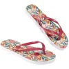 Online Gifi Tongs Femme plastique motif tropical goyave T36/37