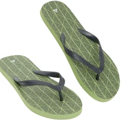 Hot Gifi Tongs Homme plastique motif aztèque bicolore vert et noir 44/45