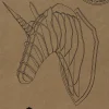 Gifi Trophée tête de licorne en carton