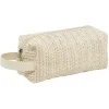 Gifi Trousse à cosmétique style tressé beige Ø9xL20,5cm