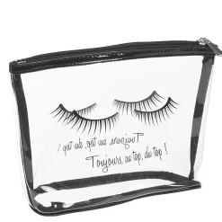 Clearance Gifi Trousse de toilette en plastique transparent imprimé noir