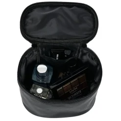Outlet Gifi Trousse de toilette noire à pompons 17x12xH14cm