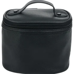 Outlet Gifi Trousse de toilette noire à pompons 17x12xH14cm