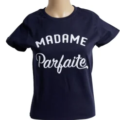 Best Gifi T-shirt femme inscription Madame Parfaite coton noir