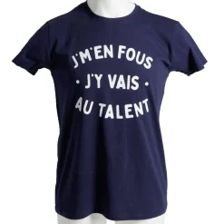 Online Gifi T-shirt homme inscription Je m'en fous j'y vais au talent coton noir