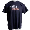 Outlet Gifi T-shirt homme inscription Papa Cool coton noir