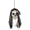 Tête squelette pirate à suspendre Halloween rouge ou noir*Gifi Discount