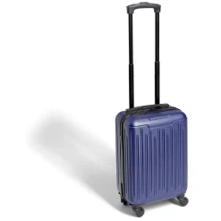 Discount Gifi Valise cabine low cost 26L avec 4 roues amovibles bleu H51cm