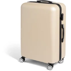 Gifi Valise cabine rigide trolley 4 roulettes 104L couleur ivoire