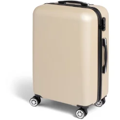 Discount Gifi Valise cabine rigide trolley 4 roulettes 65L couleur ivoire