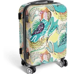 Gifi Valise cabine rigide trolley 4 roulettes 37L feuillage multicolore