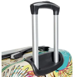 Discount Gifi Valise cabine rigide trolley 4 roulettes 65L feuillage multicolore
