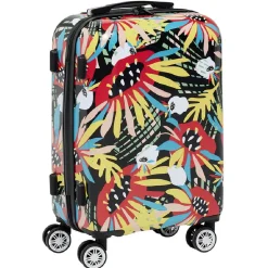 Online Gifi Valise cabine rigide trolley plastique ABS motif tropical 38x23xH55cm