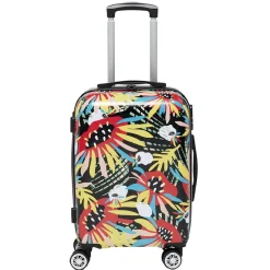 Online Gifi Valise cabine rigide trolley plastique ABS motif tropical 38x23xH55cm