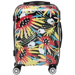 Online Gifi Valise cabine rigide trolley plastique ABS motif tropical 38x23xH55cm