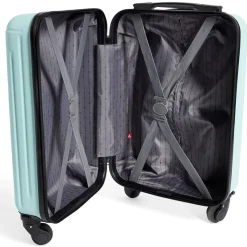 Discount Gifi Valise cabine rigide trolley 4 roues amovibles 26L rose