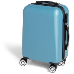 Discount Gifi Valise cabine rigide trolley 4 roulettes 37L bleu