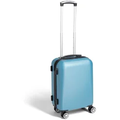Discount Gifi Valise cabine rigide trolley 4 roulettes 37L bleu