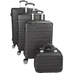 New Gifi Valise rigide 4 roues 60L ABS noir L.66 cm