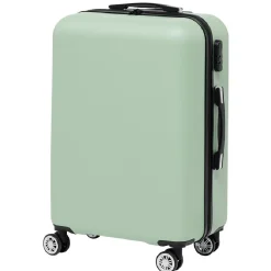 Outlet Gifi Valise rigide trolley cadenas intégré plastique ABS vert 45x26,5xH65cm
