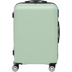 Outlet Gifi Valise rigide trolley cadenas intégré plastique ABS vert 45x26,5xH65cm