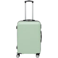 Outlet Gifi Valise rigide trolley cadenas intégré plastique ABS vert 45x26,5xH65cm