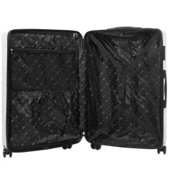 Hot Gifi Valise trolley rigide 4 roues blanche 70cm