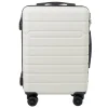 Discount Gifi Valise trolley rigide 4 roues blanche 50cm