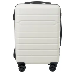 Discount Gifi Valise trolley rigide 4 roues blanche 50cm