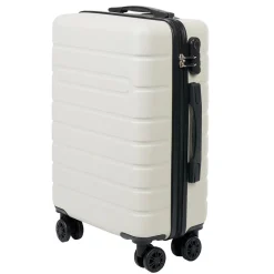 Discount Gifi Valise trolley rigide 4 roues blanche 50cm