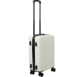 Discount Gifi Valise trolley rigide 4 roues blanche 50cm