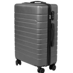 Discount Gifi Valise trolley rigide 4 roues gris L. 60 cm