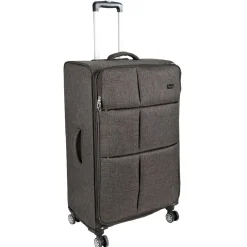 Gifi Valise trolley souple roues multidirectionnelles gris H70 cm