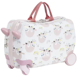 Hot Gifi Valise trotteur enfant rose blanc 47x31xH23,5 cm