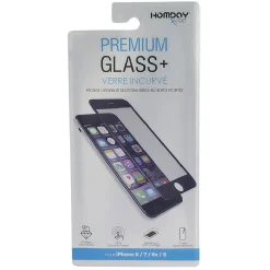Verre trempé 3D pour Iphone 6, 6S, 7 et 8 transparent et noir*Gifi Clearance