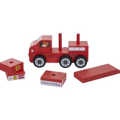 Gifi Jeux D'Imagination Et D'Imitation<Véhicule à assembler en bois certifié FSC® x2 - camion de pompier et de poubelle