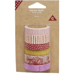 Washi tape x6 rouge et rose 5m*Gifi Online