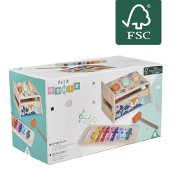 Gifi Eveil<Xylophone avec jeu à marteler 2 en 1 en bois