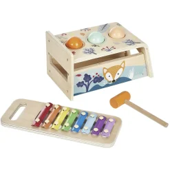 Gifi Eveil<Xylophone avec jeu à marteler 2 en 1 en bois